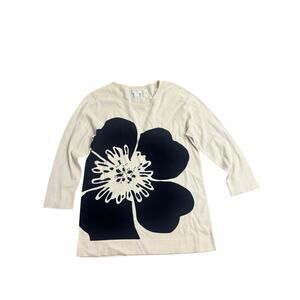 J.Crew Artsy Preppy Floral Sweater Tunic Women’s Small Bold Graphic Cotton Top